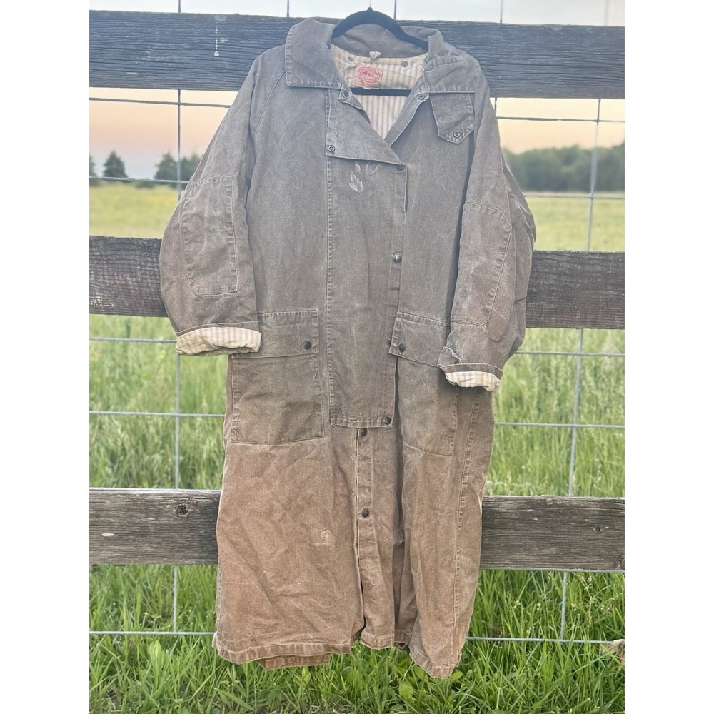 Vintage Hand Painted Floral Unisex Duster Coat The Australian Outback Collection